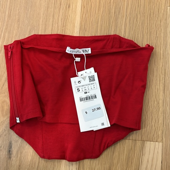 Red Zara Corset tube top - Picture 2 of 2